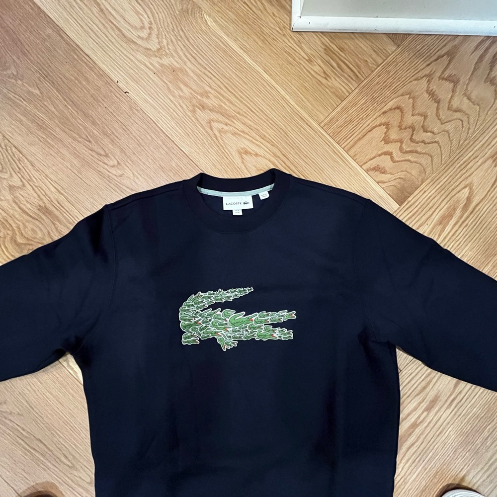 RARE Lacoste Navy Sweatshirt with Green Accent